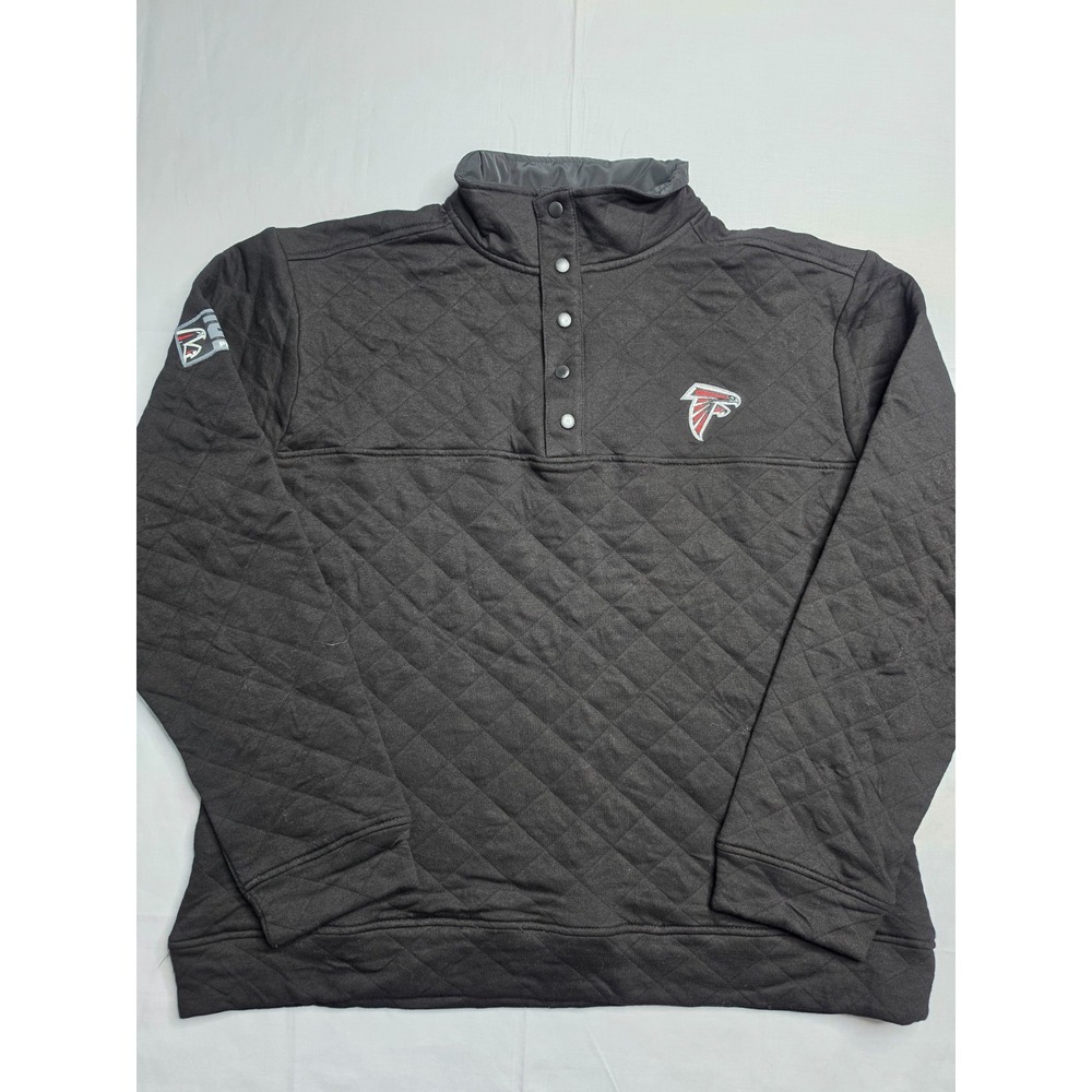 NFL Atlanta Falcons Football Quilted Sweatshirt Men's L Black Cotton 24 Premium